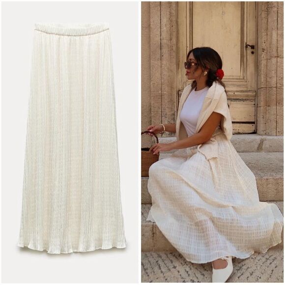 ZARA ZW COLLECTION MIDI SWING SKIRT - Picture 1 of 14